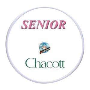 Професійний білий обруч Chacott для художньої гімнастики на світлому тлі.